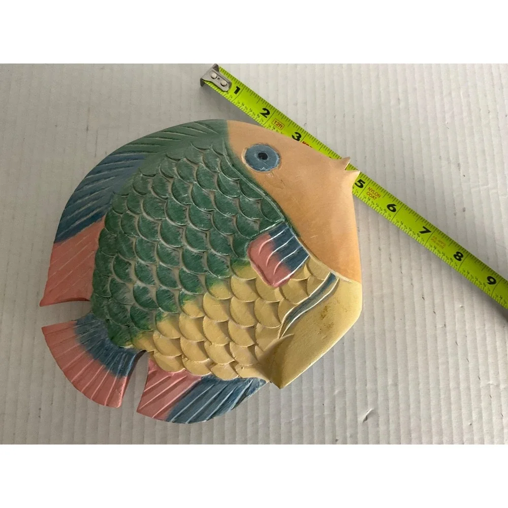 Fish decor Teakwood ocean beach tropical Decor bright nautical